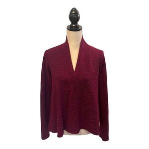 Cut Loose Open Front Lagenlook Cardigan in Claret